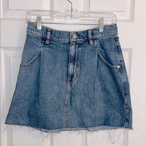 Free People Frayed Hem Denim Skirt